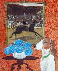 Foxhound_Degas_Judy_Henn_dog_art_today_painting_dog_portrait_Lambertville_NJ_op_800x971