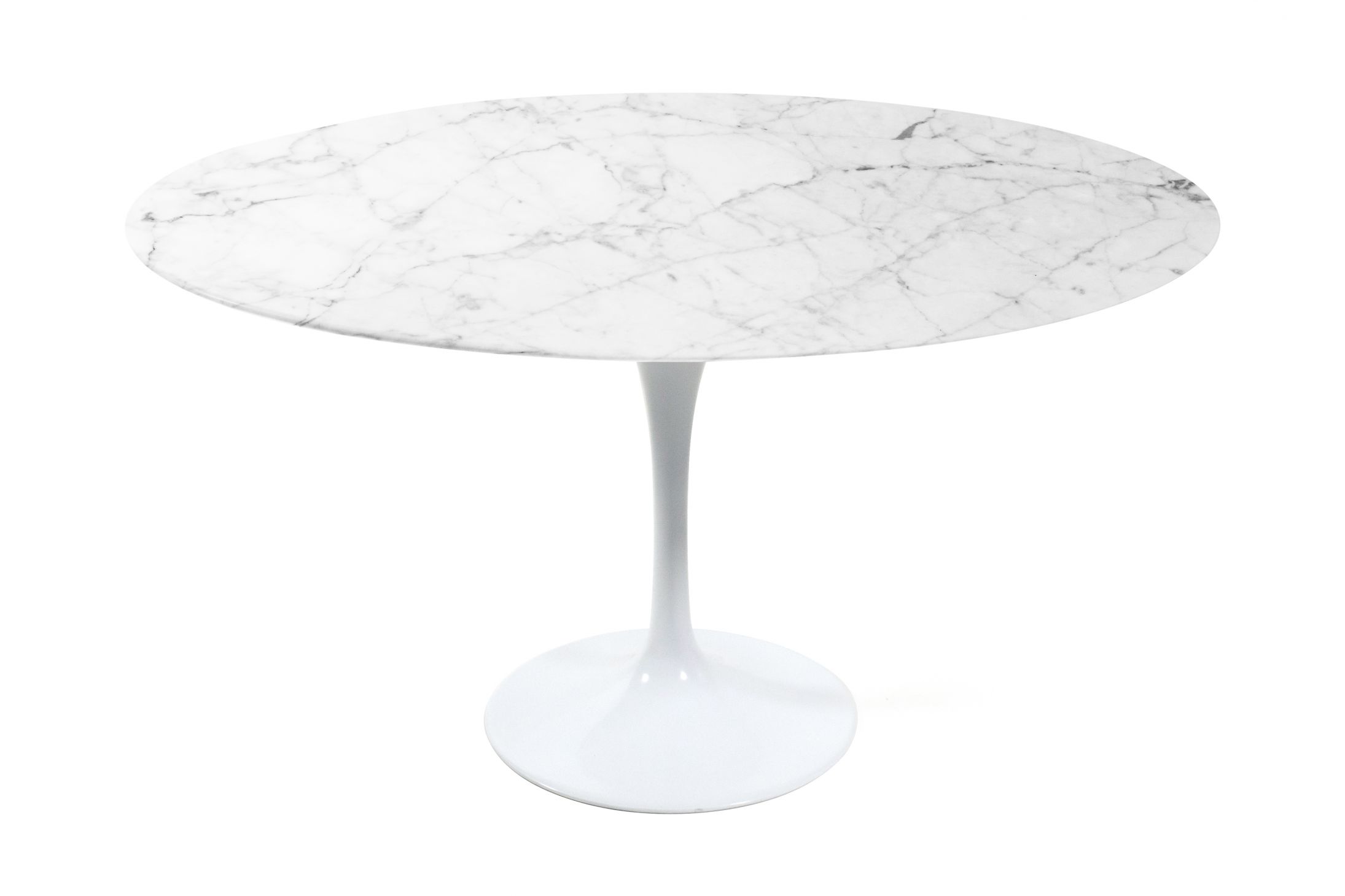 Tulip Dining Table-White Carrera Marble