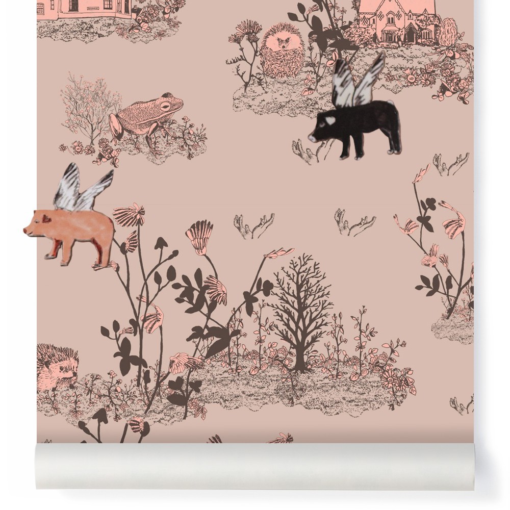 woodland-magnetic-wallpaper-and-magnets-powder-pink